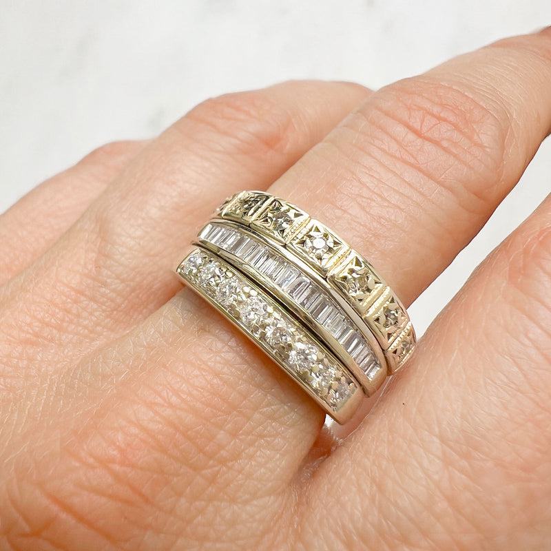 Reclaimed Vintage, Treble Diamond Eternity Ring