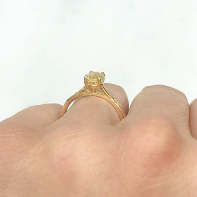 Fancy Athena Yellow Oval Cut Sapphire Solitaire Engagement Ring, 18ct Ethical Gold, Ready to Go 3