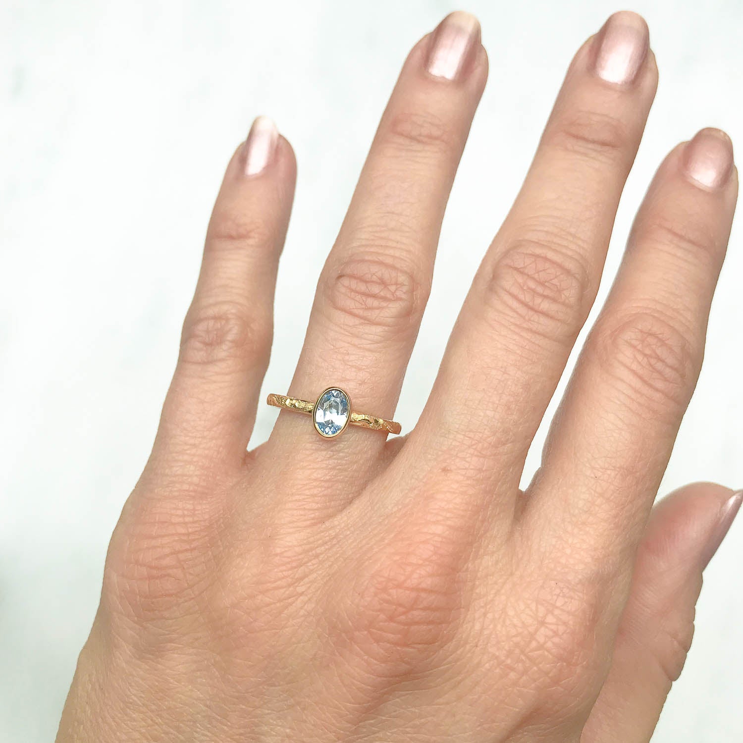Candy Pop Oval Cut Ice Sapphire Solitaire Engagement Ring, 18ct Ethical Gold, Ready to Go 4