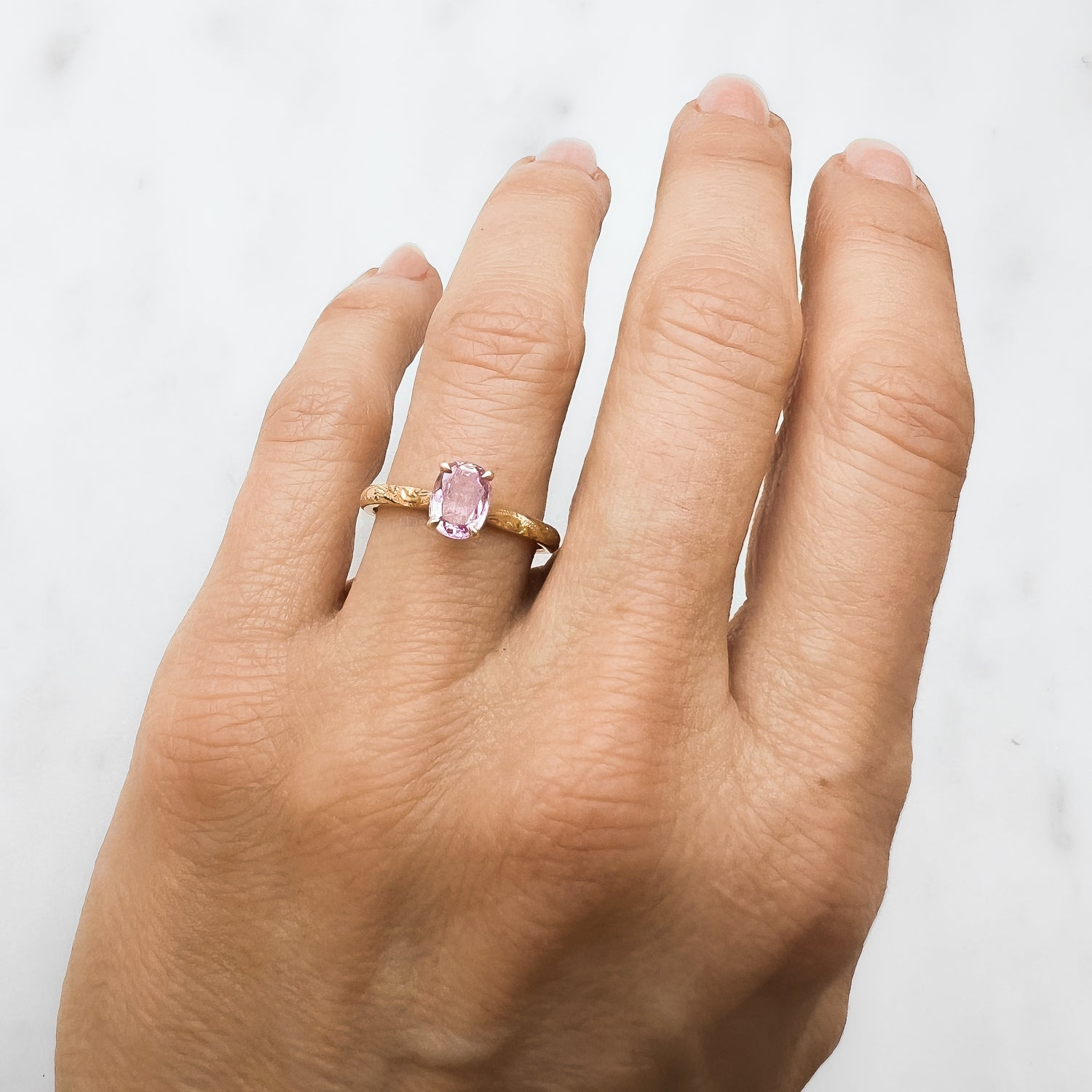 Fancy Athena Oval Pink Sapphire Engagement Ring