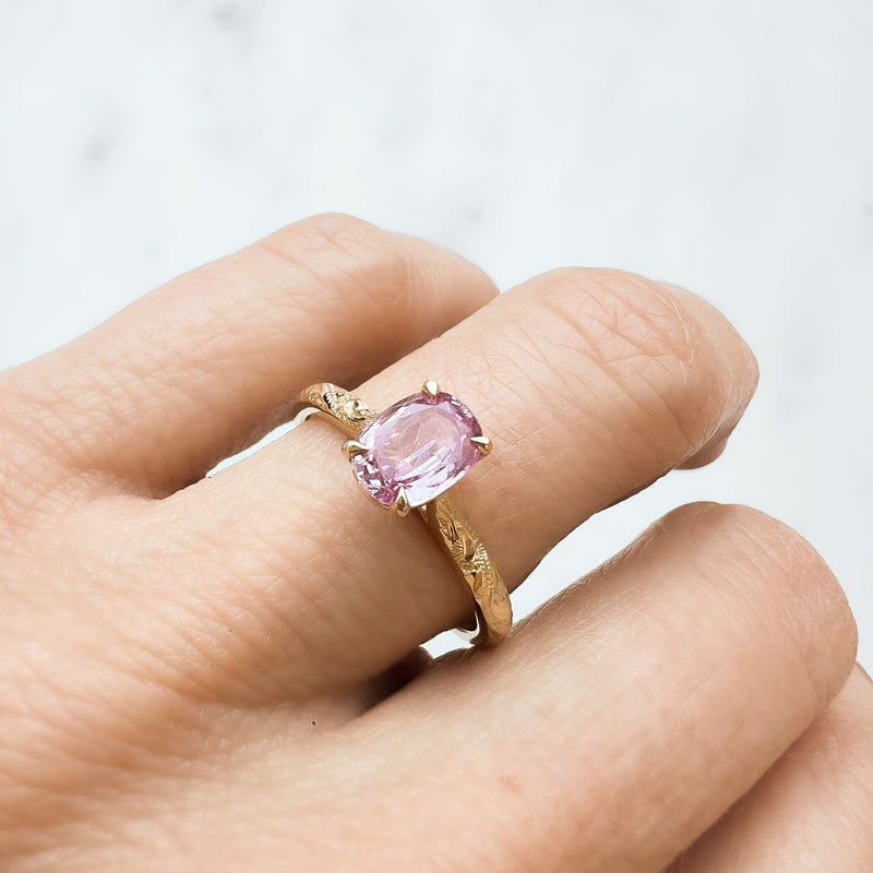 Fancy Athena Oval Pink Sapphire Engagement Ring