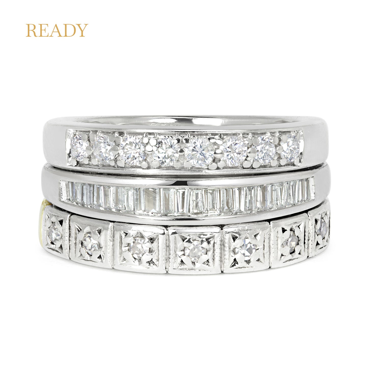 Reclaimed Vintage, Treble Diamond Eternity Ring