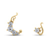 Lebrusan Studio Artisan Filigree Ethical Gold Stud Earrings in 18ct recycled yellow gold, set with four old-cut diamonds, combo with small diamond-set variation