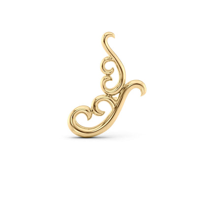 Lebrusan Studio Artisan Filigree ear climber stud earrings in 18ct recycled yellow gold, singular