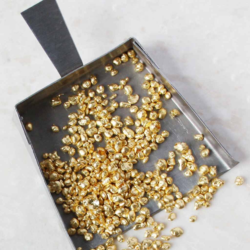 Nuggets of 18ct yellow Fairtrade Gold
