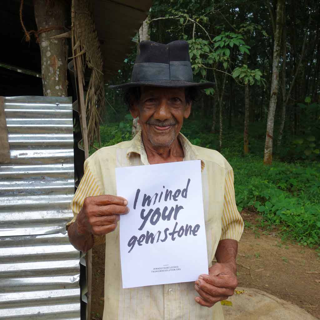 A happy sapphire miner in Sri Lanka
