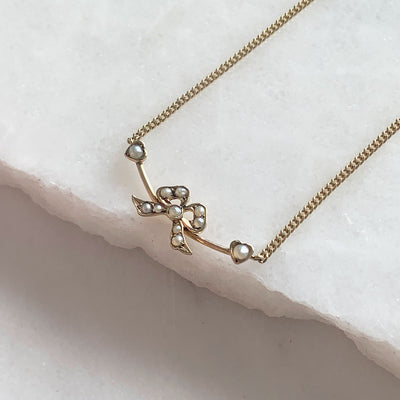 Reclaimed Vintage, Bow Brooch Necklace