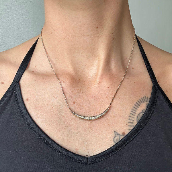 Reclaimed Vintage, Pearl Crescent Necklace Lebrusan Studio