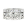Reclaimed Vintage commitment ring with three reclaimed antique Victorian diamond eternity rings
