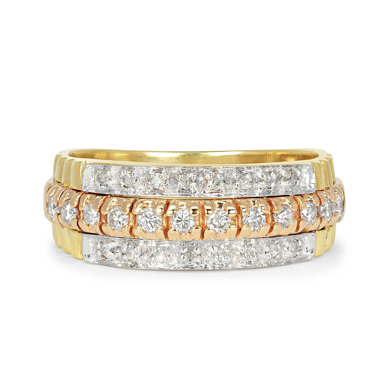 Reclaimed Vintage, Triad Diamond Eternity Ring