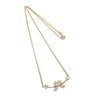 Reclaimed Vintage antique Victorian ribbon pearl brooch on a slim reclaimed 9ct gold necklace, V2