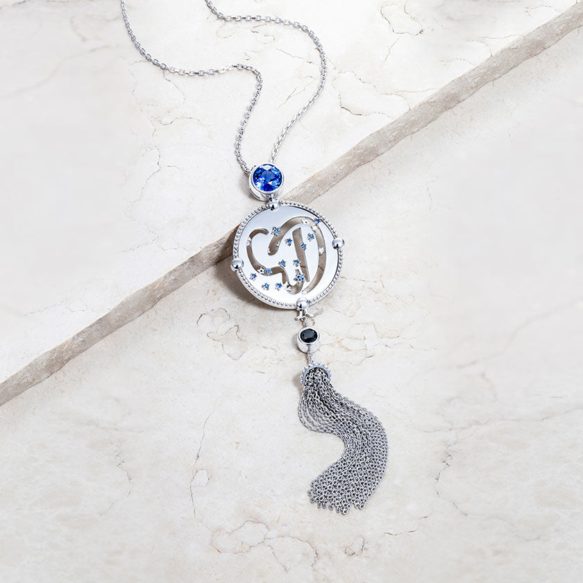 Lebrusan Studio bespoke recycled white gold and conflict-free gemstone pendant