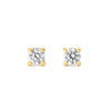 Lebrusan Studio rub-over stud earrings with milgrain beading - 18ct yellow Fairtrade Gold and 0.5ct of recycled diamonds, head on shot