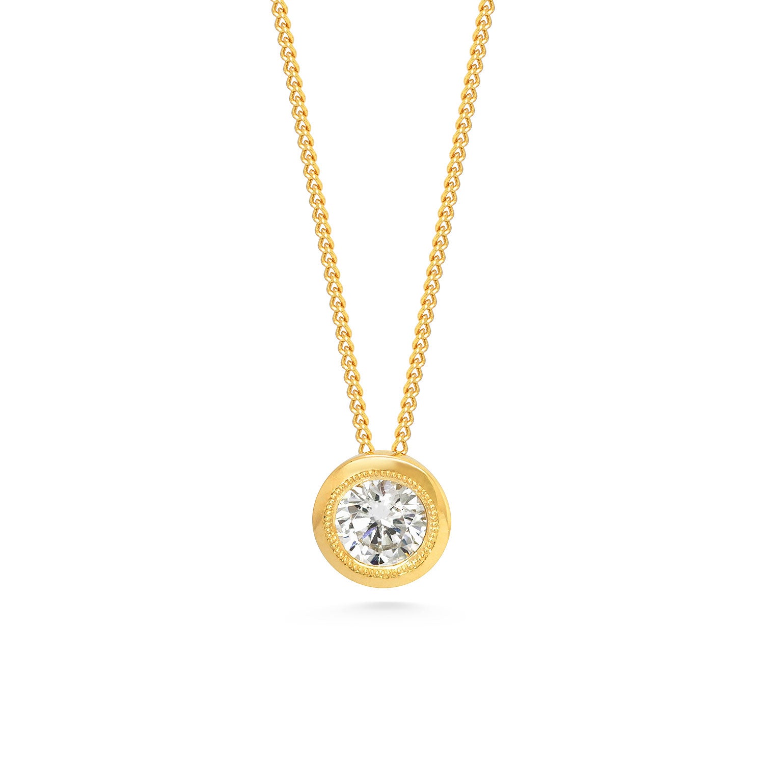 Perfectus Artisanal Gold and Recycled Diamond Rub-over Pendant Necklace