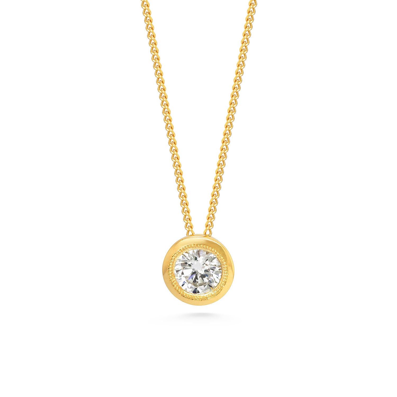 Perfectus Fairtrade Gold and Recycled Diamond Rub-over Pendant Necklace