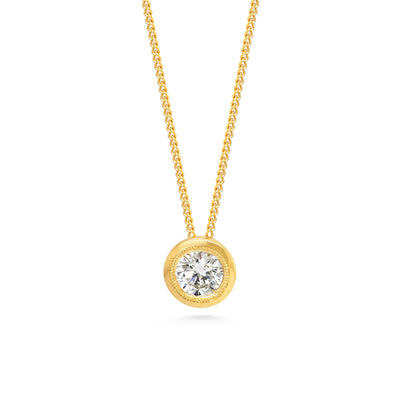 Perfectus Artisanal Gold and Recycled Diamond Rub-over Pendant Necklace
