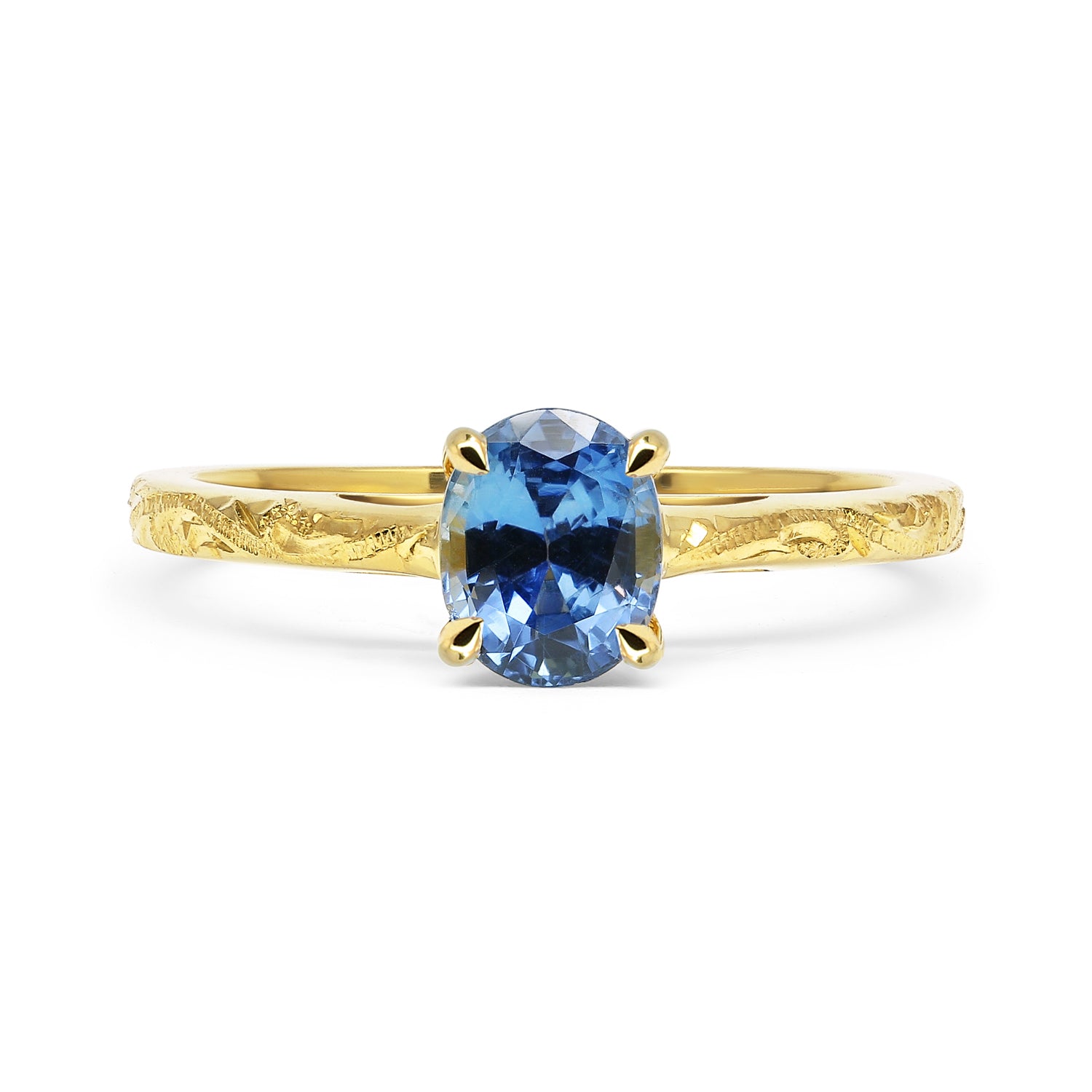 Fancy Athena Oval Sapphire Gold Engagement Ring