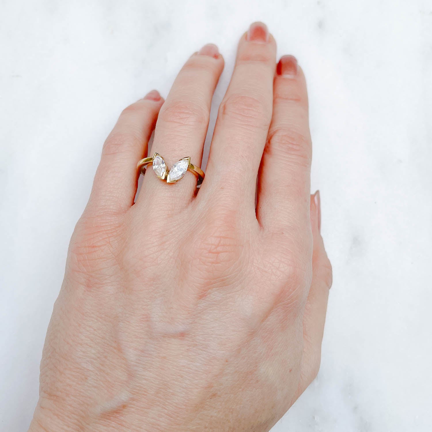 Marquise Diamond Diadem Gold Ring