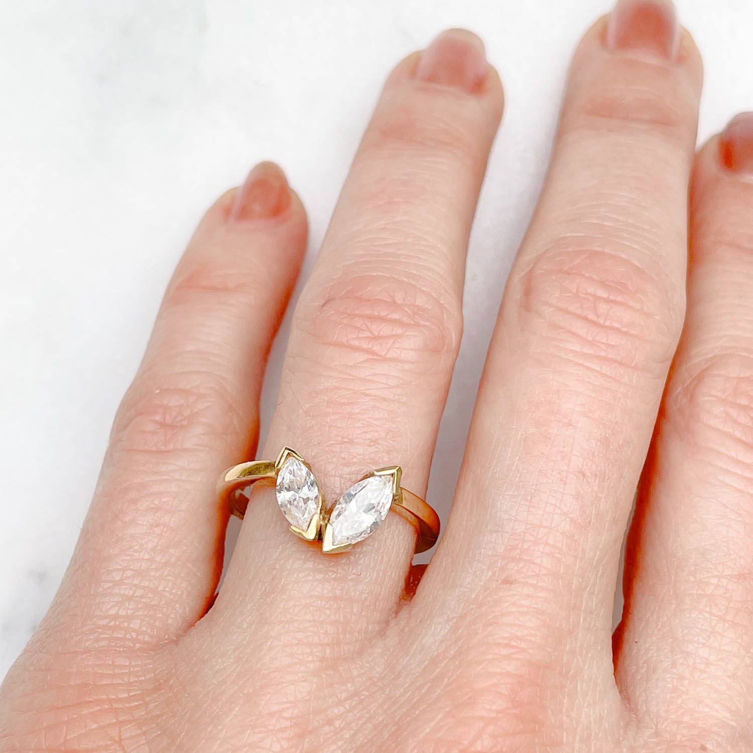 Marquise Diamond Diadem Gold Ring