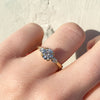Mark Dearing's bespoke lab-grown diamond trilogy engagement ring with pear-cut artisanal Ocean Diamonds side stones 3