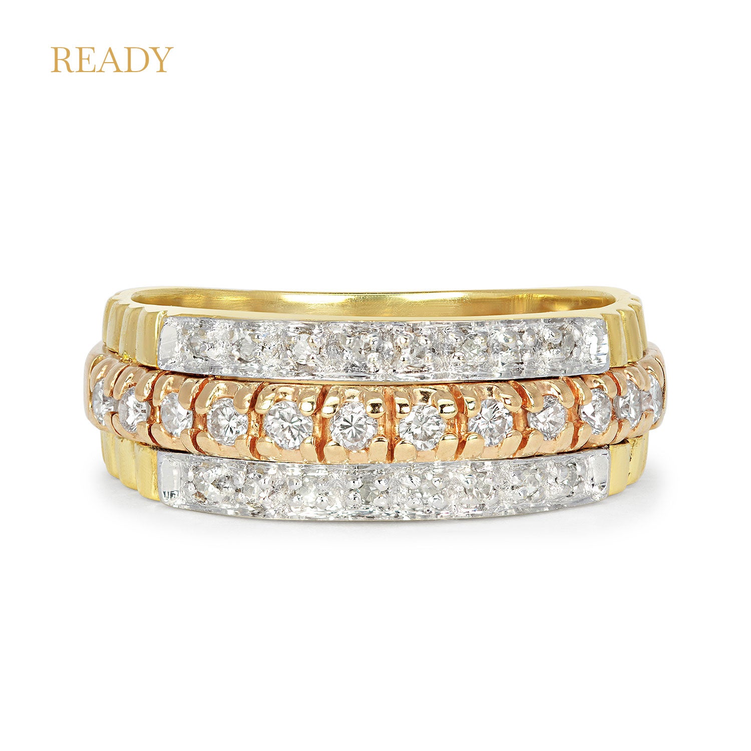Reclaimed Vintage, Triad Diamond Eternity Ring