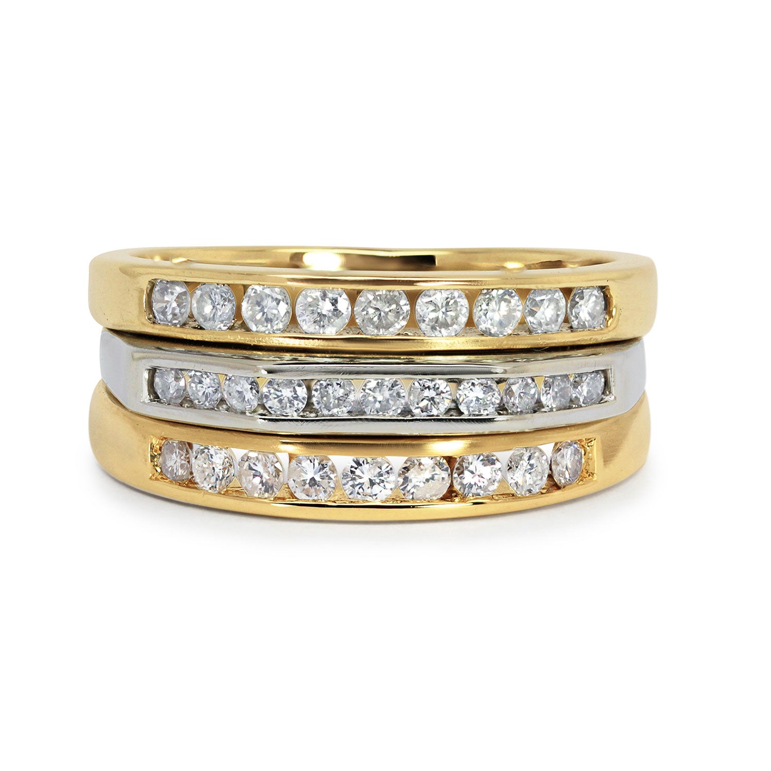 Reclaimed Vintage, Triple Diamond Eternity Ring