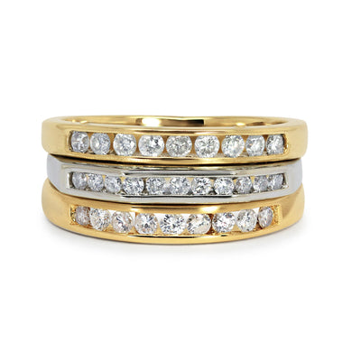 Reclaimed Vintage, Triple Diamond Eternity Ring
