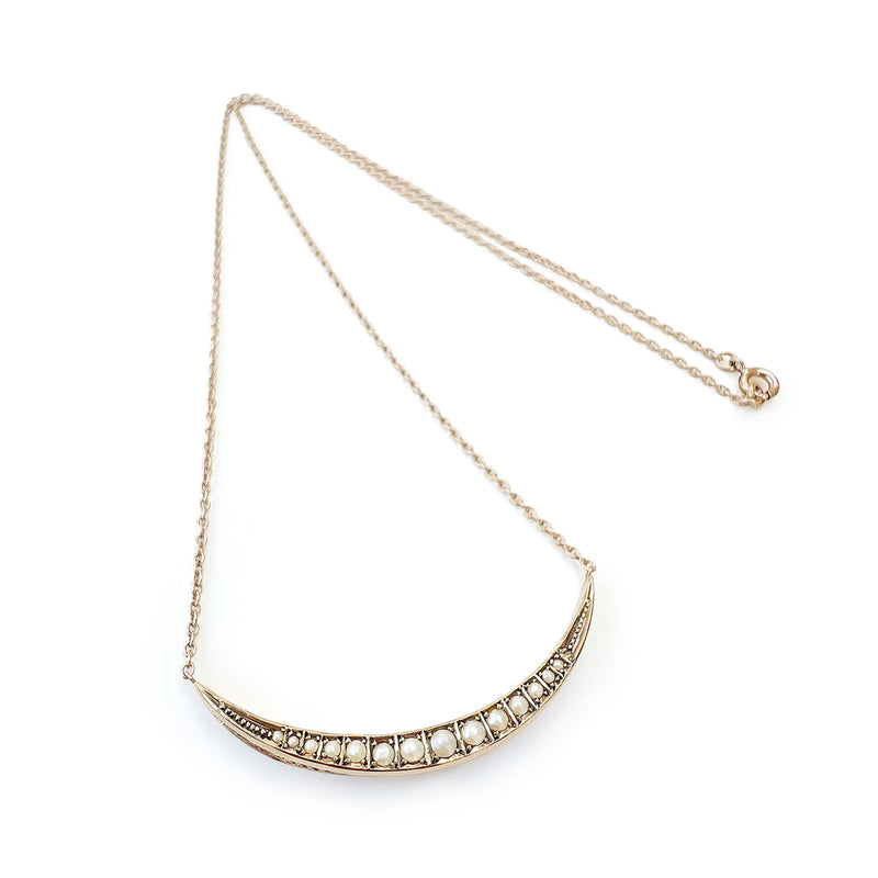 Reclaimed Vintage, Pearl Crescent Necklace