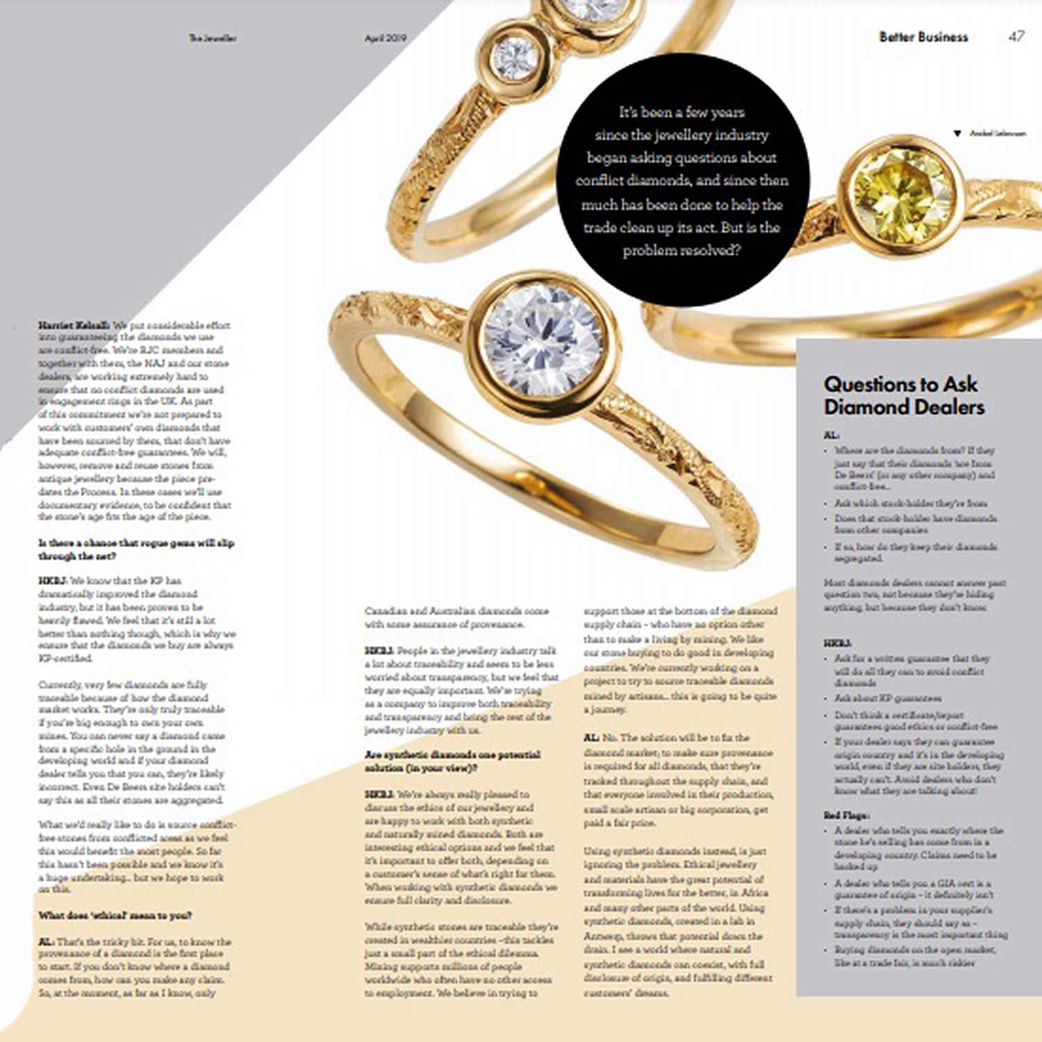 Lebrusan Studio in The Jeweller magazine