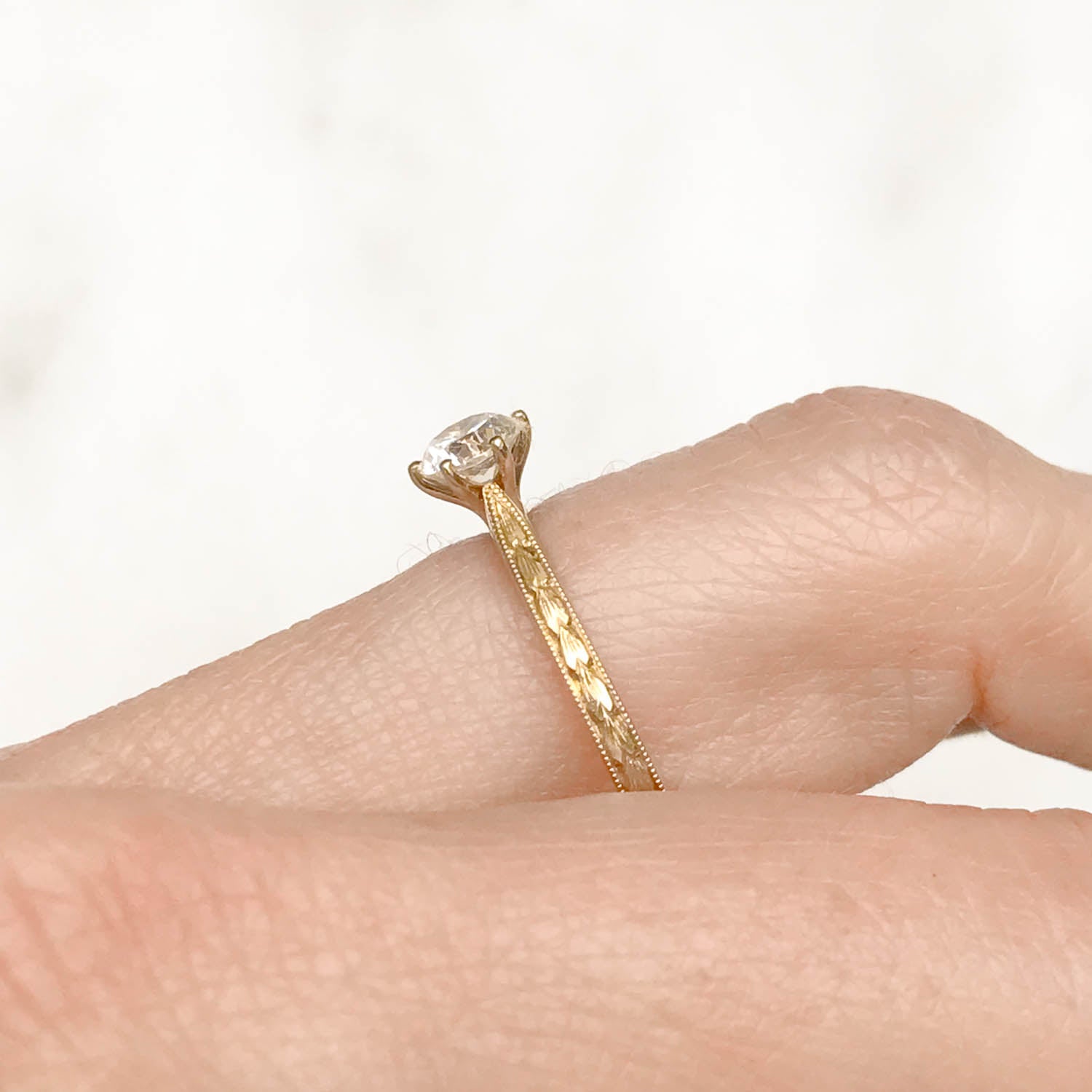 Engraved in my Heart Diamond Solitaire Ring