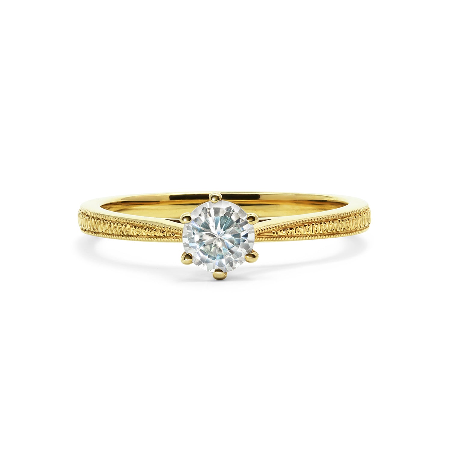 Engraved in my Heart Ethical Diamond Gold Solitaire Engagement Ring