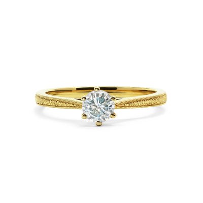 Engraved in my Heart Ethical Diamond Gold Halo Engagement Ring