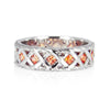 Bespoke Anna engagement ring - 100% recycled platinum and orange square-cut sapphires