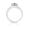 Bespoke Jenna engagement ring - 100% recycled platinum, oval aquamarine and conflict-free diamond halo 3