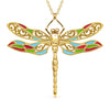 Bespoke Dragonfly Pendant - 9ct recycled yellow gold and coloured enamel
