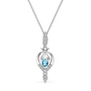 Bespoke Rosie pendant - 9ct white Fairmined Ecological Gold and the client's own gemstones, reclaimed