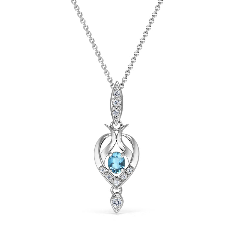 Bespoke Rosie pendant - 9ct white Fairmined Ecological Gold and the client's own gemstones, reclaimed