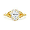 Bespoke Nature-Inspired Engagement Ring, Fairtrade yellow gold and a Canada Mark oval diamond