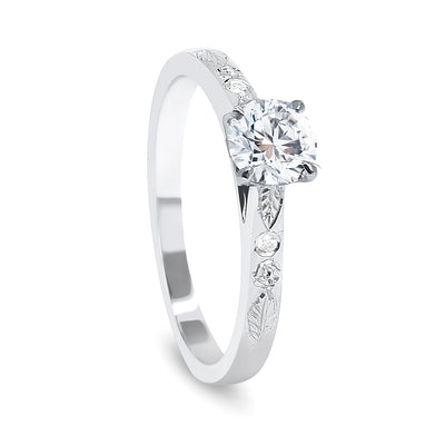 Abs Bespoke Solitaire Ring, 100% recycled platinum and Canadamark diamonds