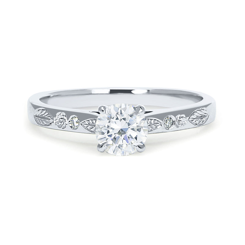 Abs Bespoke Solitaire Ring, 100% recycled platinum and Canadamark diamonds
