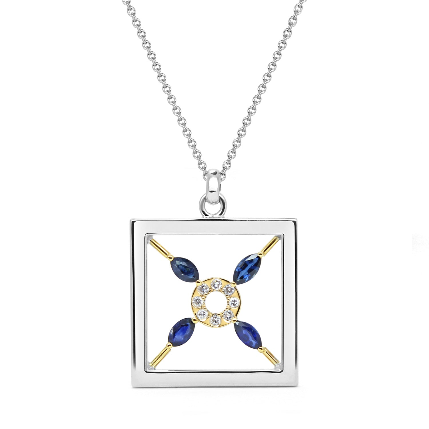 Bespoke pendant with ethical sapphires and recycled white gold