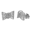 Filigree Bow Stud Earrings in Silver - Arabel Lebrusan