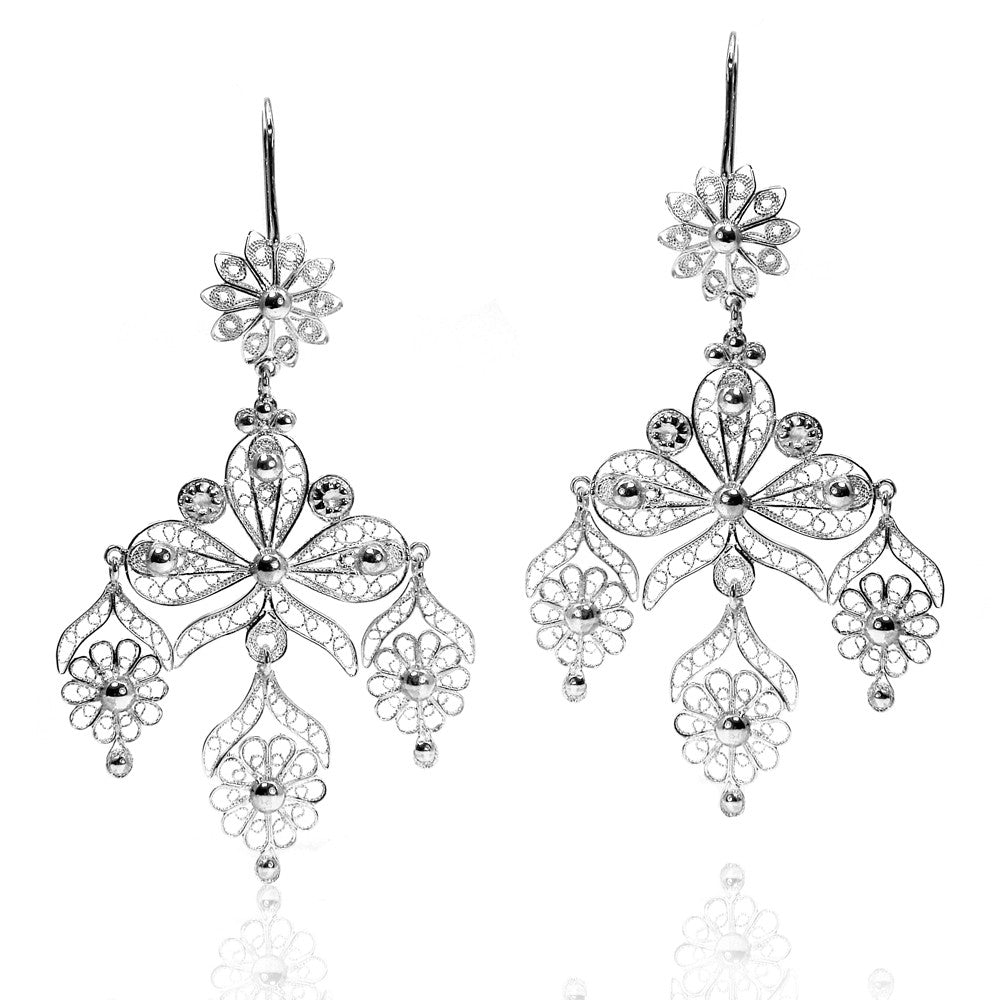 Filigree Ribbon Chandelier Earrings