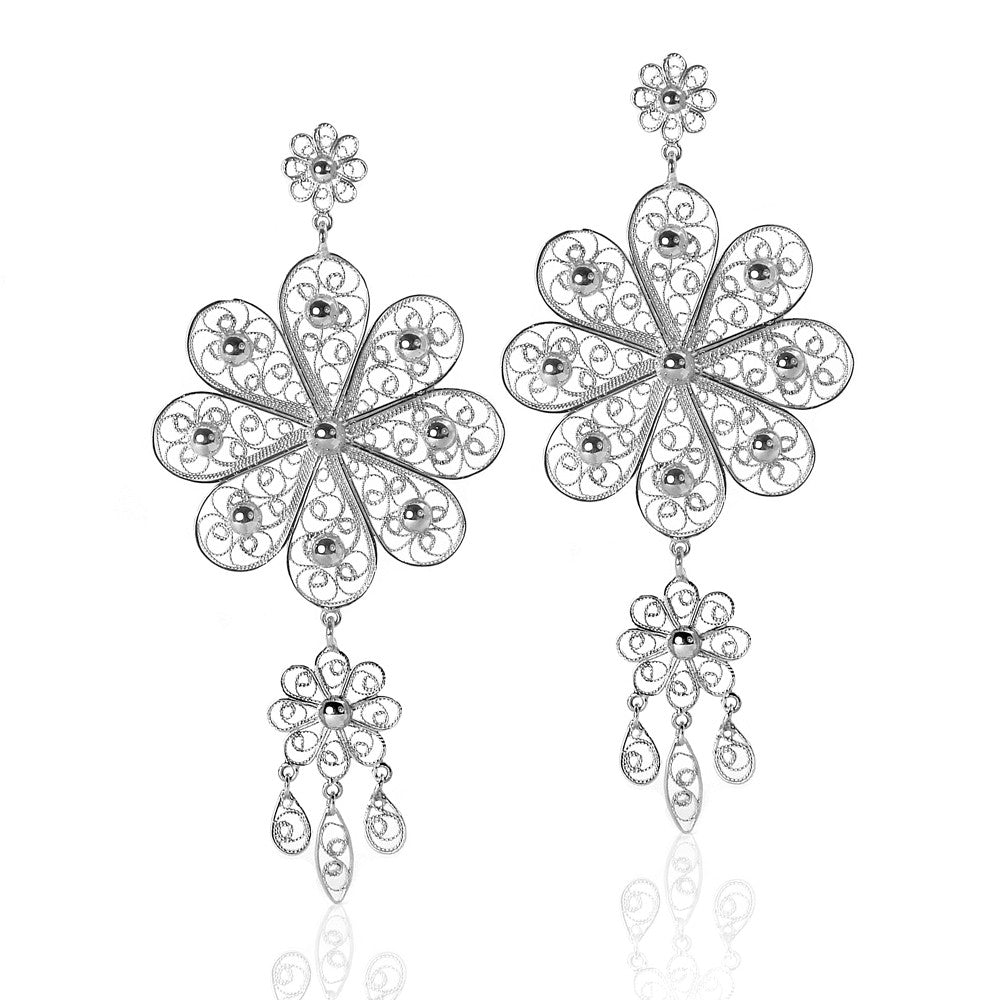 Filigree Rosette Chandelier Earrings