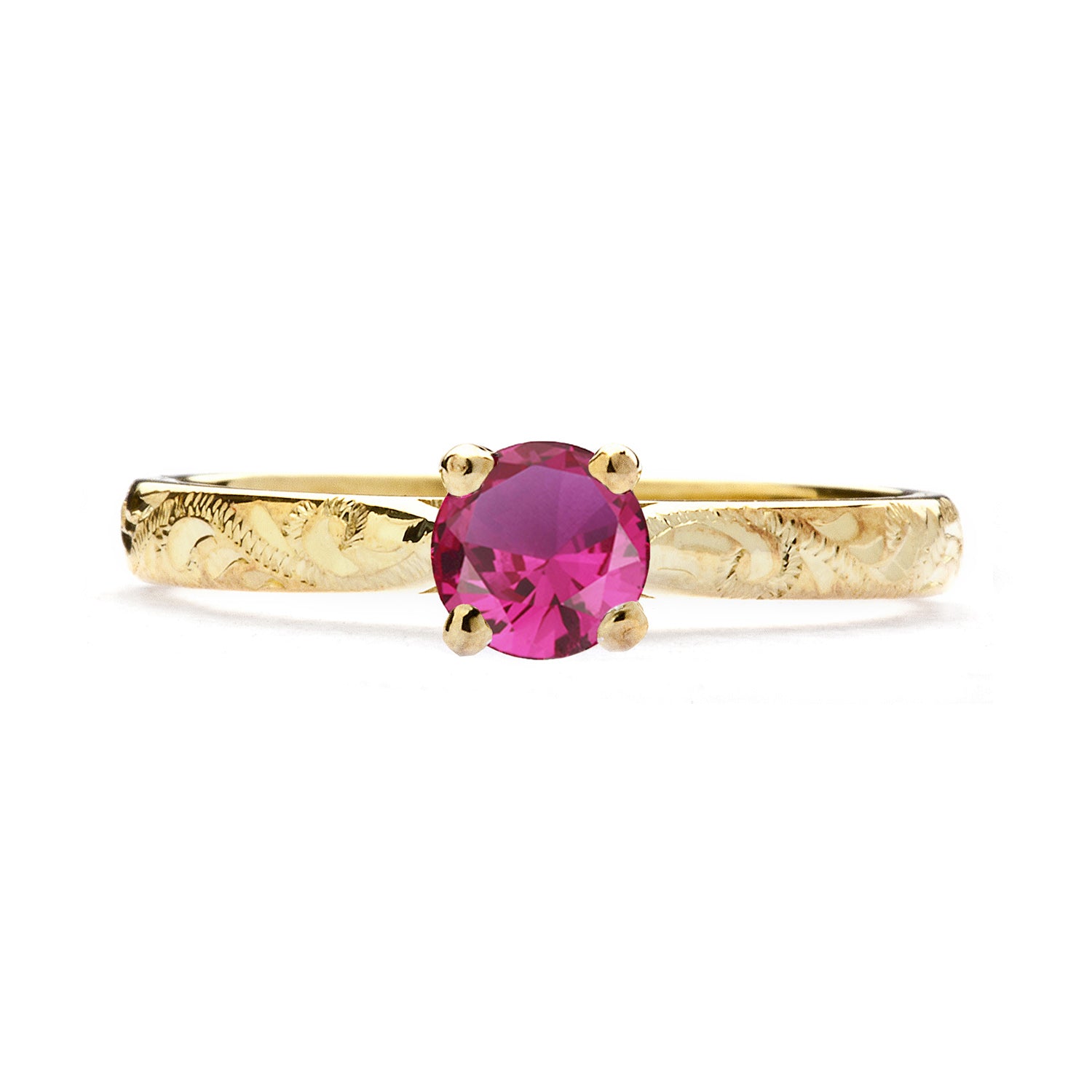 Athena Ethical Ruby Gold Solitaire Engagement Ring