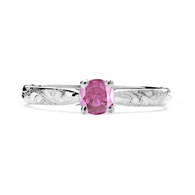Athena Ethical Pink Ruby Gemstone Engagement Ring, 18ct Fairtrade Gold - Arabel Lebrusan