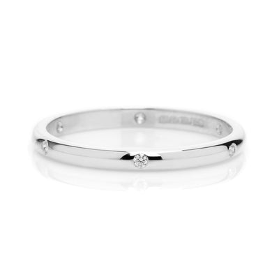 D-Shaped Beloved Diamond Ethical Platinum Wedding Ring, 2mm