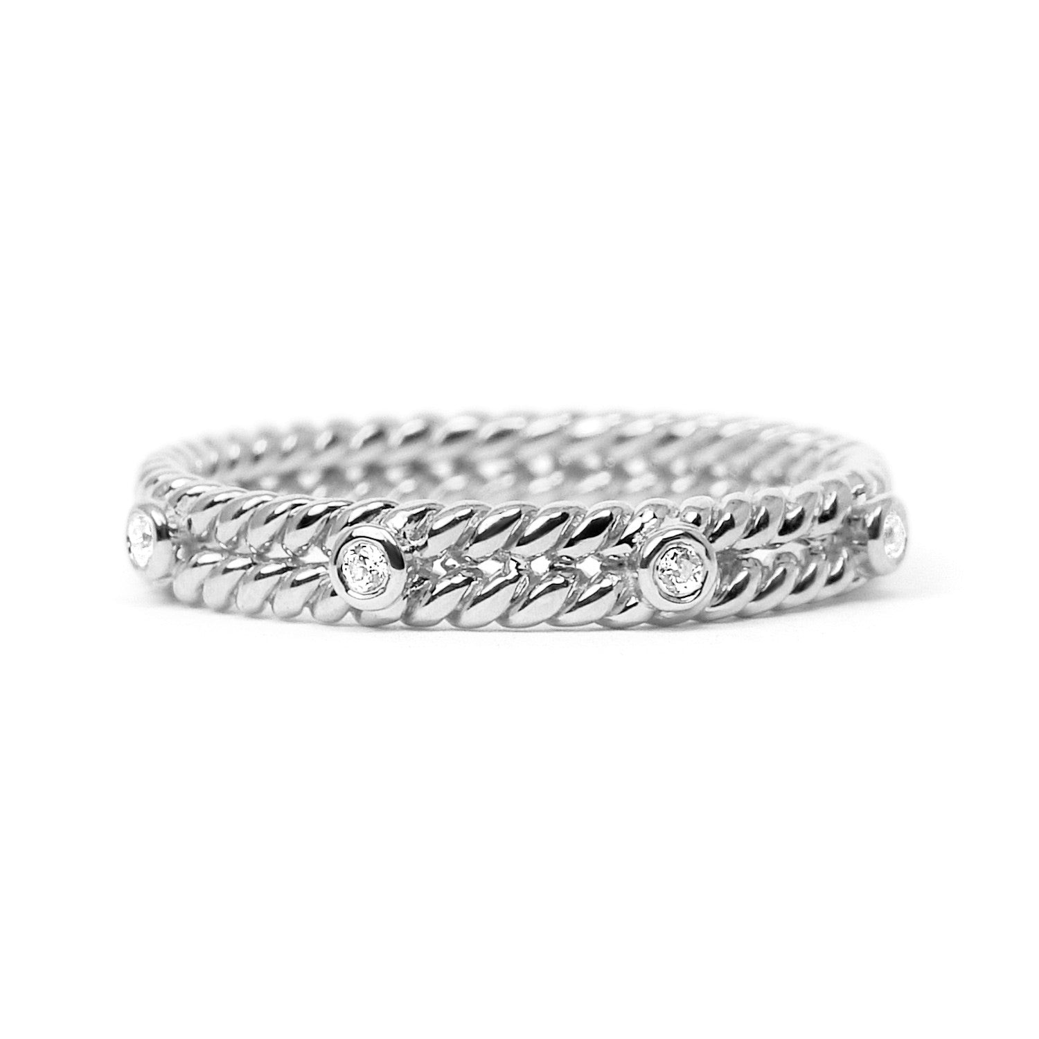 Braided Ethical Diamond Platinum Wedding Ring