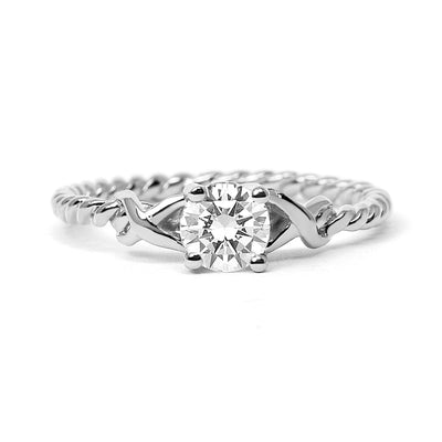 Braided Ethical Diamond Engagement Ring, 18ct Fairtrade Gold