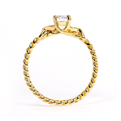 Braided Ethical Diamond Engagement Ring, 18ct Fairtrade Gold